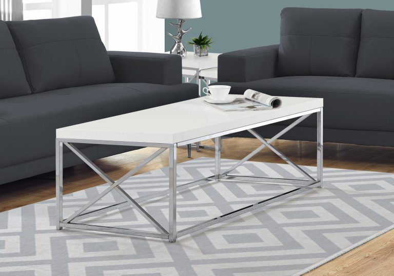 glossy white coffee table